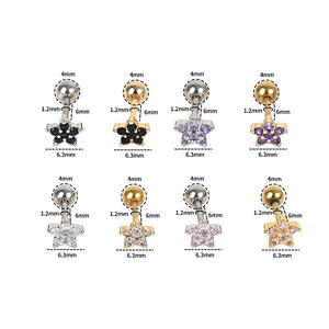 प्लम खिलने हीरा कान और हड्डी नाखून क्लासिक फैशन इन शैली ताजा मीठे साहित्यिक रेट्रो पिरसिंग कान नाखून बालियां - Product Image 4