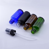 Bouteille de pulvérisation en verre d'huile essentielle noire mate 1 oz 30 ml 10ml 20ml 50ml 100ml bouteilles en verre de parfum de tête de pulvérisation en aluminium