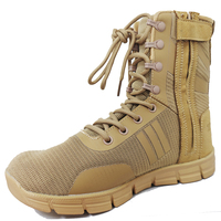 Bottes de combat légères d'été et d'hiver à lacets, respirantes, tactiques, pour l'extérieur, absorbant les chocs, antidérapantes, en microfibre