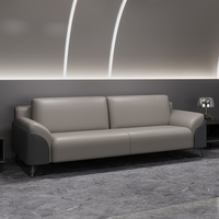Ensemble de canapés de bureau modernes en cuir, avec structure métallique, design durable, idéal pour les hôtels et les espaces commerciaux – Vente chaude
