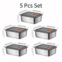 Boîtes alimentaires en acier inoxydable avec couvercles, boîte à lunch, contenants alimentaires réutilisables empilables