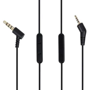 Cable de Audio estéreo Jack de 3,5mm a 2,5mm con reemplazo de Control de volumen de micrófono en línea para auriculares QC3 Bose QuietComfort 3