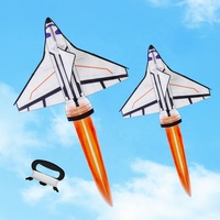 Cerf-volant pour enfants en plein air Avion de combat Aigle Cerf-volant facile à voler avec tissu durable et cadre en fibre de verre