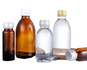 Botella de Vidrio Transparente Ámbar para Jarabe Médico <span class=keywords><strong>con</strong></span> Tapa de 28 mm, Antibióticos, Farmacéutica - Product Image 4