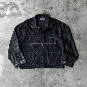 Manufacturer Custom Fashion New Design Waxed Button up <b>Jackets</b> for <b>Men</b> Oversized Heavyweight Waxed Pu Leather <b>Jacket</b> - Product Image 1