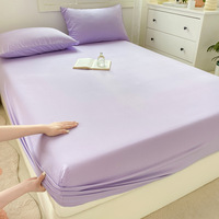 Parure de lit de luxe personnalisée pour hôtel, drap-housse en coton uni à poches profondes avec 2 taies d'oreiller