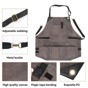 ผ้ากันเปื้อนเครื่องมือหลายกระเป๋ากันน้ำผ้าใบหนา - Product Image 2