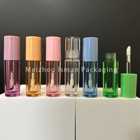 Tube de brillant à lèvres mini rond ISMAN 2 ml vide, rose, violet, bleu, jaune, vert, transparent, vente en gros, emballage de maquillage à marque privée, flacon