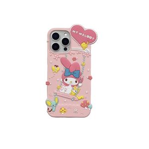 Coque de téléphone pour iPhone 11, 13/14 Pro, 15, 16, motif dessin animé double étoile Melody, protection contre les chutes - Product Image 5