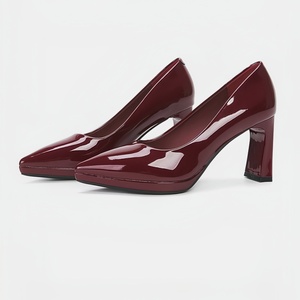 2026 scarpe in <span class=keywords><strong>pelle</strong></span> alla moda Sexy eleganti e versatili da donna a punta pronte per avere nuovi tacchi pesanti - Product Image 4