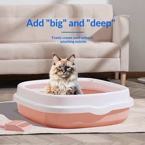 Grande litière semi-fermée pour <span class=keywords><strong>chat</strong></span> avec côtés hauts <span class=keywords><strong>anti</strong></span>-éclaboussures, détachable, facile à nettoyer avec pelle pour chats - Product Image 3