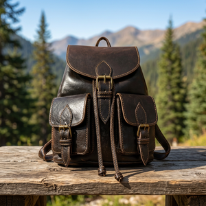 Mochila clásica de cuero genuino para hombre, duradera, para viaje, con asa suave, estilo vintage - Product Image 3