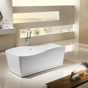 CUPC Bath Supplier Unique Design Free Standing Tub Hotel Project Solid Surface Soaking Bathtubs