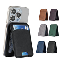 Portefeuille PU 4 porte-cartes sac de carte magnétique, portefeuille de mode magnétique pour iPhone 17 16 15 14,13 12 accessoire