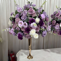 Boules de fleurs artificielles en forme de bouton de rose pour centres de table de mariage, arrangements floraux artificiels pour tables de mariage, vente en gros directe usine
