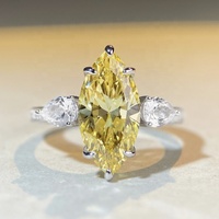 OEM Marquise-Schliff Plata 925 Sterling Silber Verlobungsring Feiner Schmuck Westlicher Stil Rosa Kubisches Zirkonium Damen Fingerringe