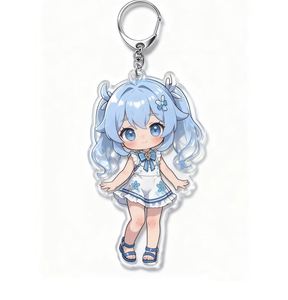 Customized Cartoon Glitter Acrylic <b>Keychain</b> UV Printed <b>Anime</b> Style Custom Logo Durable Promotional Gift - Product Image 2