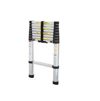 Échelle télescopique à 16 marches en alliage d'aluminium, design pliable anti-rouille, capacité de charge de 150 kg, pour atelier et usage domestique