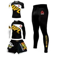 Vente en Gros : Combinaison de Combat MMA à Séchage Rapide, Design Quatre Pièces pour Arts Martiaux Mixtes, Course et Entraînement de Boxe, Logo Frontal
