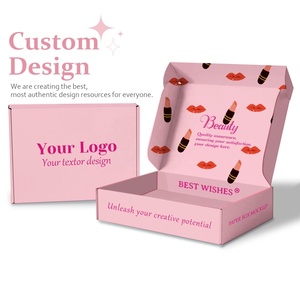 Custom Pink Made Pack Fancy Corrugated Cosmetic Packaging Postage Mailer Box - Product Image 3
