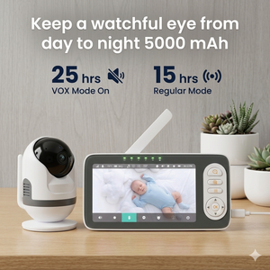 KT617W Tuya Smart WiFi Baby Monitor 5.5 Inch <b>IPS</b> 720P Screen with AI Motion Crying Detection and Night Light - Product Image 4