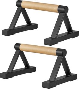 Barras de madera CZFIT para flexiones, barras paralelas antideslizantes, barras para manos en el suelo, entrenamiento en el suelo, madera maciza con soporte metálico resistente - Product Image 1