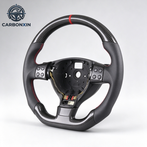 Volant de voiture personnalisé en cuir et fibre de carbone pour VW Volkswagen Golf 5 Mk 5 4 Jetta Passat Bora 2003 2009 - Product Image 2