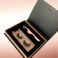 Vente en gros de cils 3D en vison semi-faits à la main avec bande en coton, emballage OEM en boîte rose pour cils, longueur 15 mm, cheveux synthétiques en papier, personnalisables