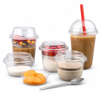 Gobelet jetable en PET de 98 mm pour yaourt et parfait, avec plateau d'insertion et couvercle en dôme, transparent, en forme de U, pour granola en vrac
