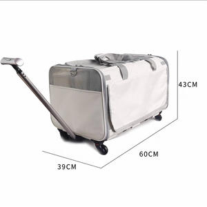 KINYU OEM üretici ayrılabilir taşınabilir seyahat büyük boy evcil hayvan taşıyıcı tekerlekler ile 2 kediler için - Product Image 2