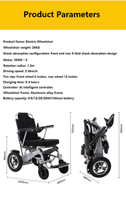 Silla de Ruedas Eléctrica Plegable, Silla Motorizada Plegable con Motor de 250w*2, Scooter Robótico de Movilidad, Scooter Inteligente con Tracción en las 4 Ruedas - Product Image 4