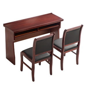 Ensemble table et chaises de salle de conférence 1,2 m, double place, placage bois massif peint, usage bureau - Product Image 5