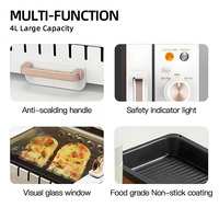 Machine à griller électrique 3 en 1 pour kebab, brochettes rotatives automatiques, barbecue sans fumée d'intérieur, four à panini, presse à panini antiadhésive