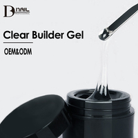 Gel de construction transparent sans HEMA pour extensions d'ongles - Fort, sans déformation, ultra-transparent, séchage rapide en 30s avec lampe LED/UV, facile pour les débutants