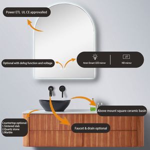 Affordable <b>Bathroom</b> Cabinet with <b>Smart</b> LED <b>Mirror</b> Professional Manufacturer's New Waterproof <b>Bathroom</b> Vanities With Single Sink - Product Image 3