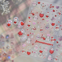 Autocollants pour ongles en métal brillant 5D, motifs de Noël pour la décoration des ongles