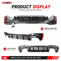 Diffuseur arrière ZESON en fibre de carbone véritable style M5 pour BMW Série 5 G30 M5 F90 540i 530i 2017-2023