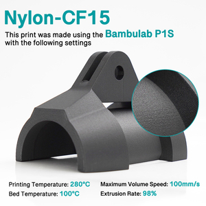 เส้นใยคาร์บอน PA-CF 3D เงิน1.75มม. เส้นใยไนลอนสำหรับเครื่องพิมพ์3D ประสิทธิภาพสูงวัสดุ PA-CF สีดำ - Product Image 2