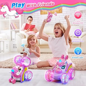 Coche a Control Remoto de Unicornio YT <span class=keywords><strong>para</strong></span> Niñas, Recargable, Acrobacias de 360°, Rotación 4WD con Luces LED, Juguetes <span class=keywords><strong>para</strong></span> Niños - Product Image 3