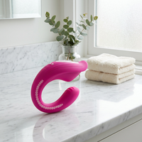 Vibrateur portable en forme de C rose, télécommande, double moteur, silicone, vibrateur pour couples, vibrateur pour culotte, flexible, mains libres