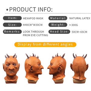 Mascarilla <span class=keywords><strong>de</strong></span> látex <span class=keywords><strong>de</strong></span> Horror para Halloween, máscara <span class=keywords><strong>de</strong></span> fiesta <span class=keywords><strong>de</strong></span> terror, ganado, <span class=keywords><strong>diablo</strong></span>, seis <span class=keywords><strong>cuernos</strong></span> - Product Image 2