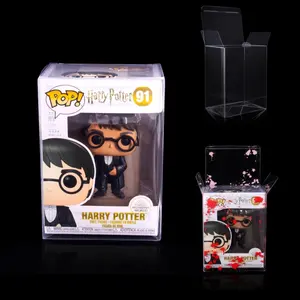 Custom Transparent PET PVC Plastic Packaging Box Plastic Protector Funko Pop Box Folding Box With Auto Lock Scatola di Lego