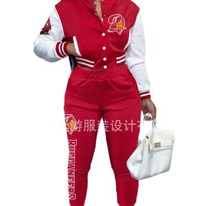 Conjunto de Dos Piezas Casual para <span class=keywords><strong>Mujer</strong></span>, Estilo Europeo Americano, Blazer Cruzado con Bloques de Color y Textura Acanalada, Anti-Pilling - Product Image 6