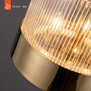 Round Acrylic Light Guide Panel luxury <b>table</b> <b>lamp</b> in Champagne Gold for Villa Lounge - Product Image 4