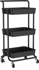 बहु प्रयोजन 3 स्तरीय प्लास्टिक संगठन उपयोगिता ट्रॉली 3 शेल्फ उपयोगिता गाड़ी मोबाइल भंडारण रैक किसी भी कमरे के लिए गाड़ी - Product Image 5