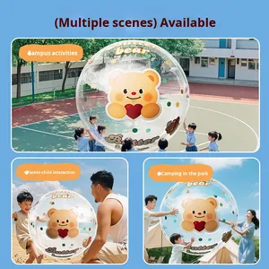 Ballon de football gonflable en plastique transparent géant, haute élasticité, pour utilisation en plein air, pelouse, plage, interaction parent-enfant - Product Image 3