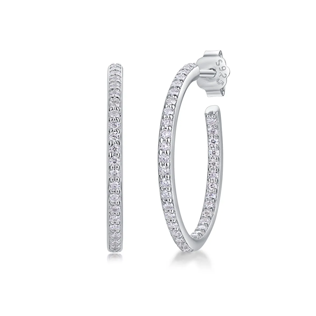 Best Selling Classics Design Moissanite Silver Jewelry Women Gift Party SterlingStone WeddingTechnology party Eternity Earrings
