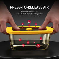 Boîte à lunch compartimentée en verre avec verre borosilicate et couvercle hermétique en silicone, boîte à lunch compatible micro-ondes pour les employés de bureau