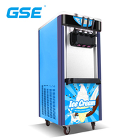 Machine à crème glacée commerciale verticale 3 saveurs, prix d'usine GSE