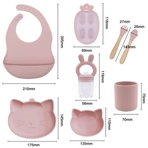 ชุดป้อนอาหารซิลิโคนรูปสัตว์สำหรับเด็กแผ่นดูดซิลิโคนรูปสัตว์แบบไม่มีการรั่วไหลของทารกดีไซน์ใหม่ BPA - Product Image 6